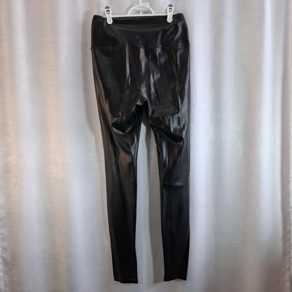 Wilfred Free Faux Leather Pants Black High Waisted Stretchy Skinny L Leggings - Picture 5 of 6